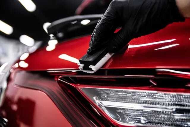 Glossy dark car paintwork